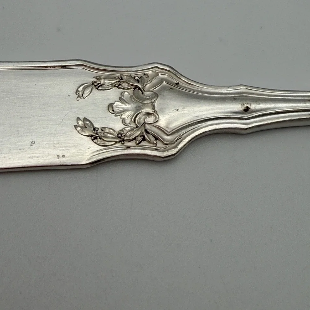 1835 R Wallace‎ Troy Silverplate Flat Butter Spreader Pat Vintage
